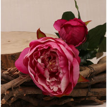 Load image into Gallery viewer, 78cm Artificial Fuchsia Peony Stem - 2 Heads - Flower Floral