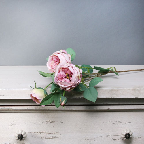 Lavender Vintage English Rose Spray 69 cm - Artificial Flower