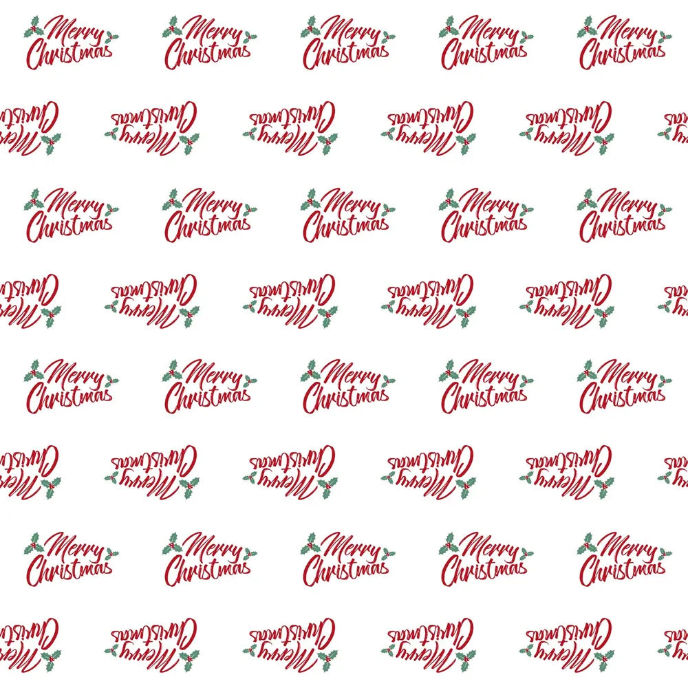 80cm x 100m - Traditional Merry Christmas Film Cellophane - Floral Craft Design - LARGE ITEM