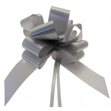 Silver Pull Bows 50mm x 20 Bows