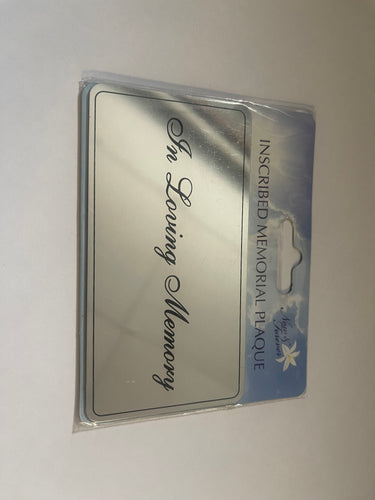 In Loving Memory - Adhesive Memorial Plaques - Gold or Silver