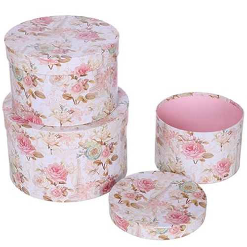 Set of 3 - Round Baby Pink Hat Box Boxes - Storage Florist Home Gift D –  Titleys Flowers / Direct Florist Supplies