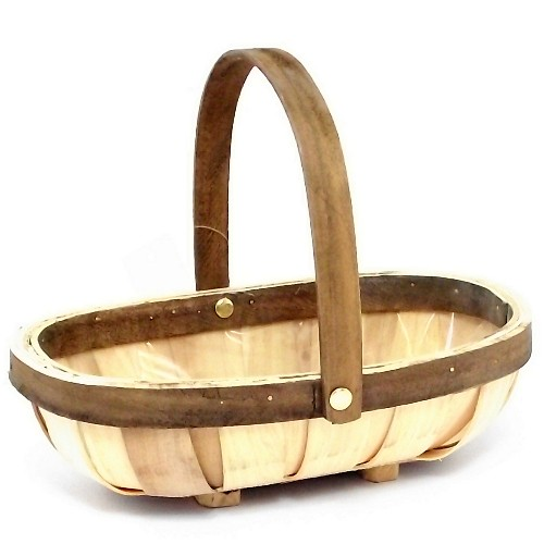 25cm Oval Two Tone Wicker Trug Basket