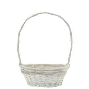 Round White Lace Basket