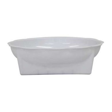 White Floral Square Round Bowl Dish - 25 per bag